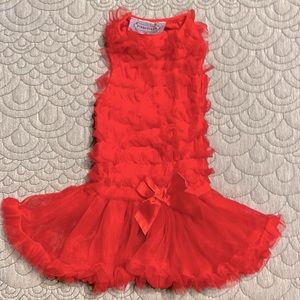 Red Ruffle Party Dog Dress size M